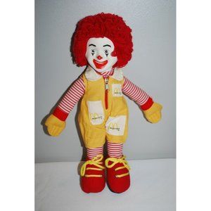 Vintage Ronald McDonald Doll Cloth Body Vinyl Head Yarn Hair 15" McDonald's
